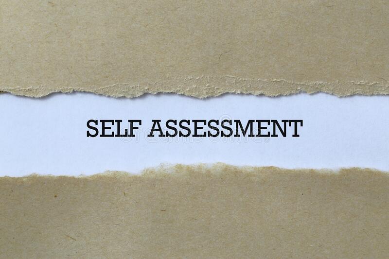 Self-Assessment title on blue background